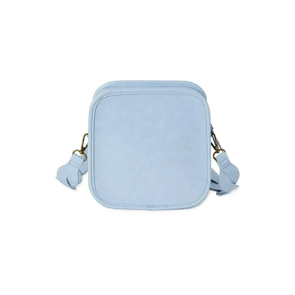 Time‎ And Tru Women's Large Woven Tote Bag Winter Sky Blue Braided Strap